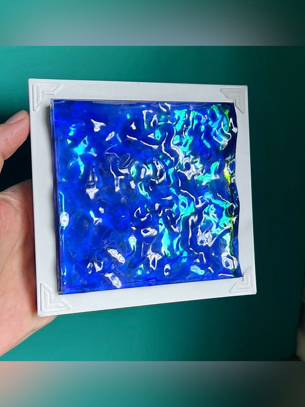 Deep Blue Iridescent Aqua Art